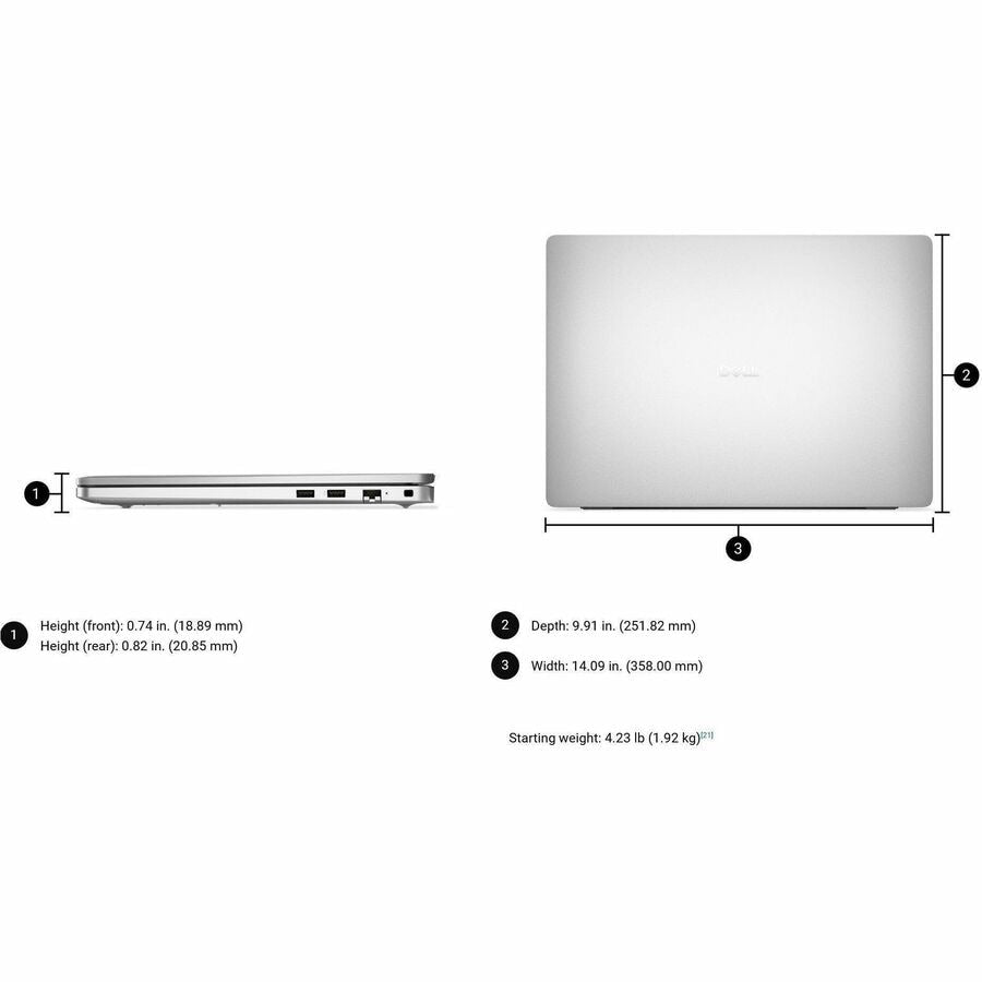 Dell Pro 16 PC16250 16" Laptop – Intel Core 5, 16GB RAM, 512GB SSD, Windows 11 Pro